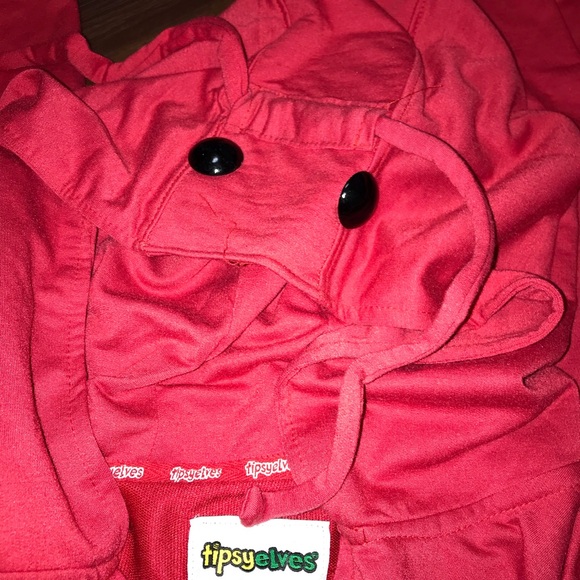 Tipsy Elves Hooded Unisex One Piece Red Lobster Costume With Oversized Claws NWT - Picture 8 of 9